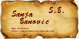 Sanja Banović vizit kartica